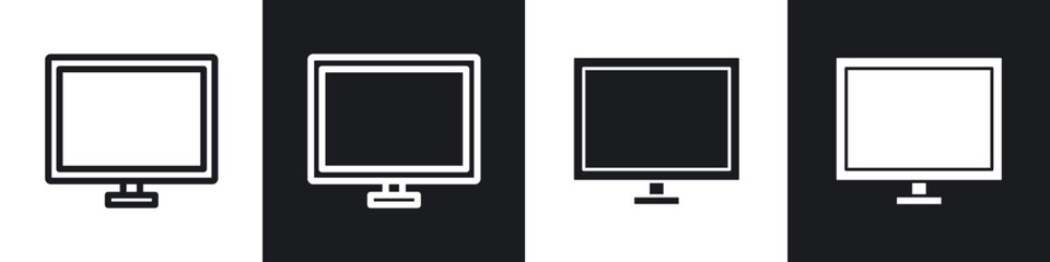 TV line icon vector illustration set.