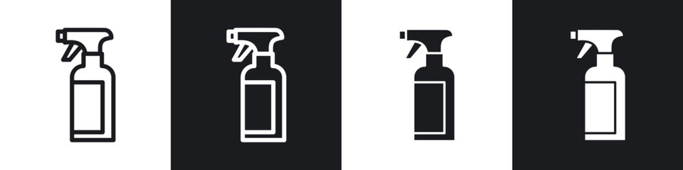 Spray bottle line icon vector illustration set.