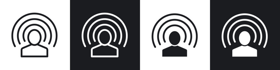 Brand awareness line icon vector illustration set.