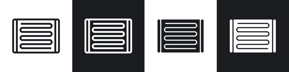 Condenser coil line icon vector illustration set.