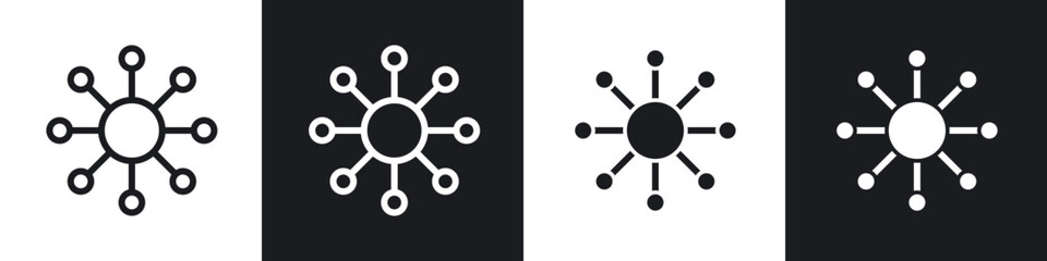Multichannel marketing line icon vector illustration set.