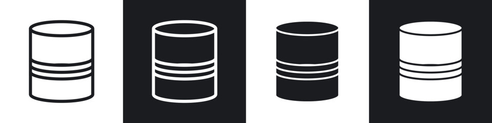 Tin can line icon vector illustration set.