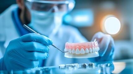 Dental Professional Crafting Precise Dental Impressions in Modern Sterile Lab Setting