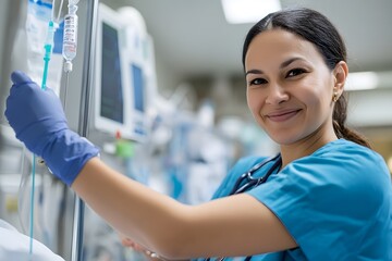 Nurse Administering Injection to Patient in Hospital Bed Prioritizing Safety and Wellbeing