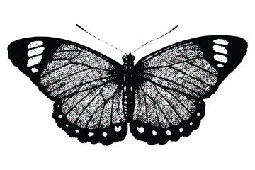 Butterfly Retro halftone collage elements, halftone effect design.