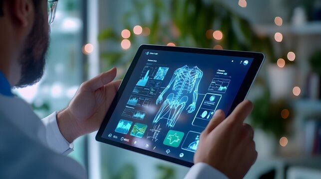 Augmented reality interface overlaid on a tablet with intuitive website interaction in a real world office setting mixed reality experience