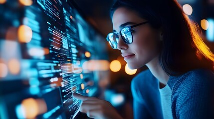 Futuristic Virtual Team Collaborating on Website Development via Video Call