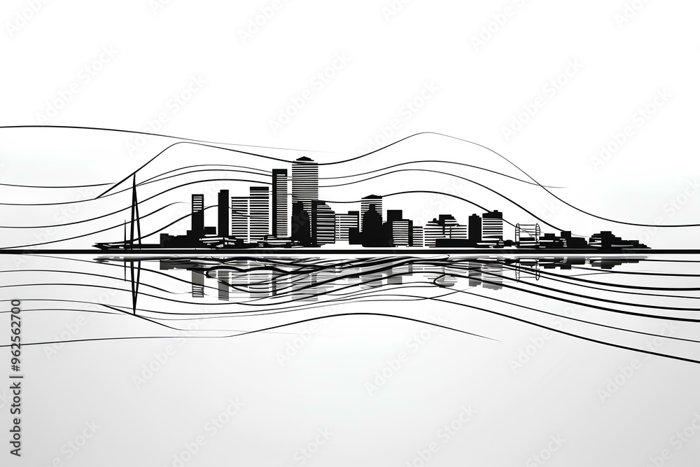 Wall mural abstract city skyline