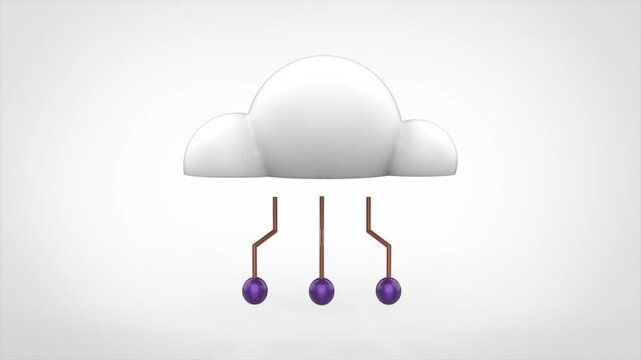 Cloud computing logo and cloud storage icon animation for web