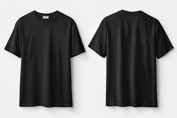 Black Tshirt Mockup Front and Back Isolated created with Generative AI