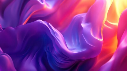 Obraz premium Abstract Purple, Pink, and Yellow Wavy Fabric