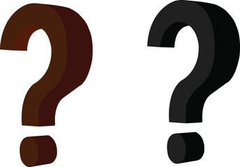 Brown and Black large question mark vector illustration