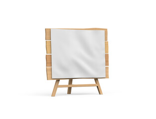 3d Rendering of an Empty Wooden Signpost/Notice Board