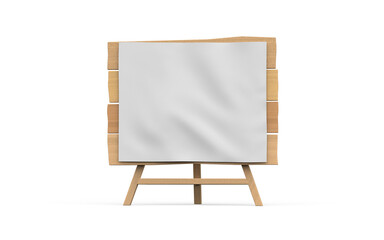 3d Rendering of an Empty Wooden Signpost/Notice Board