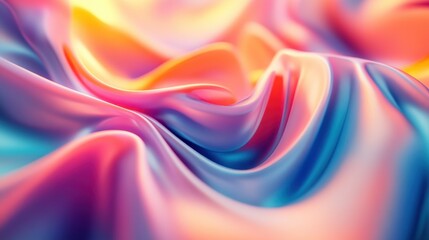 Obraz premium Abstract Wavy, Saturated, Multicolored Fabric