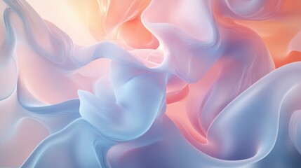 Obraz premium Abstract Pastel Swirls of Blue and Pink