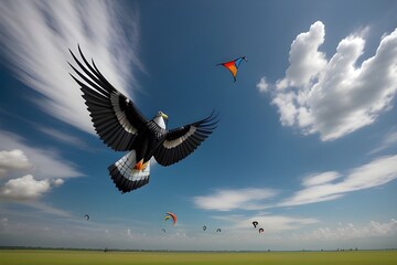 Colorful Kite Isolated on White Background