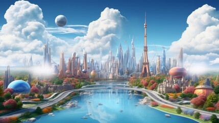 Fototapeta premium World Urban Planning Day, November 8, Generative AI