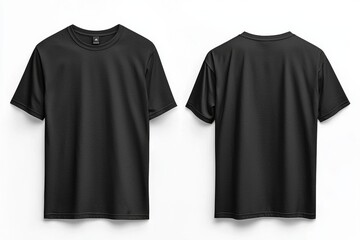 Black Tshirt Mockup Front and Back Isolated created with Generative AI