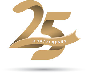 25th anniversary celebration logotype with modern elegant number design
