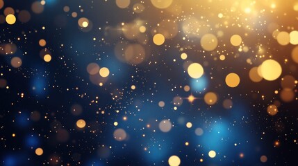 Abstract Festive Background with Golden Lights
