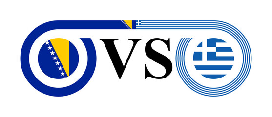 concept between bosnia vs greece. vector illustration isolated on white background