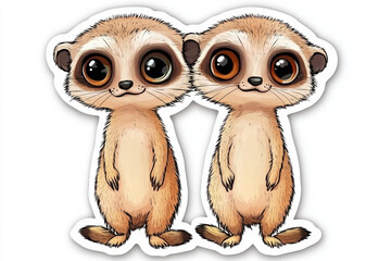 meerkats cute animals cartoon meerkats animal illustration animal stickers playful meerkats wildlife art animal characters happy meerkats adorable pets