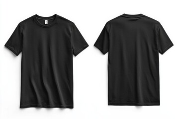 Black Tshirt Mockup Front and Back Isolated created with Generative AI