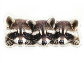 Obraz premium raccoon animal wildlife cute furry mammals trio pets nature baby raccoons playful animals wild animals animal portraits forest creatures