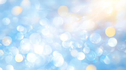 Obraz premium Soft blue bokeh background with shimmering light reflections creating a tranquil atmosphere