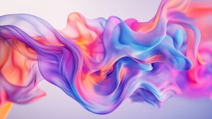 Obraz premium Abstract Swirling Fabric in Vibrant Hues of Pink, Blue, and Orange