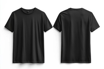Naklejka premium Black Tshirt Mockup Front and Back Isolated created with Generative AI
