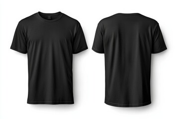 Black Tshirt Mockup Front and Back Isolated created with Generative AI