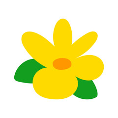 yellow flower hand drawn, floral simple