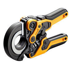 Black and yellow pipe cutting tool with a sturdy design and comfortable handle
