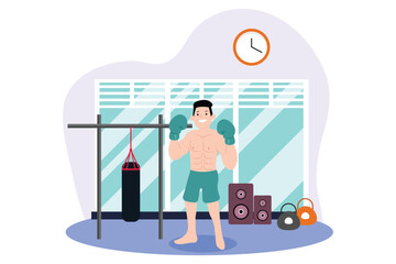 Workout Flat Design Illustration