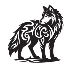 Obraz premium Wolf vector Lone Wolf vector Tribal Wolf vector