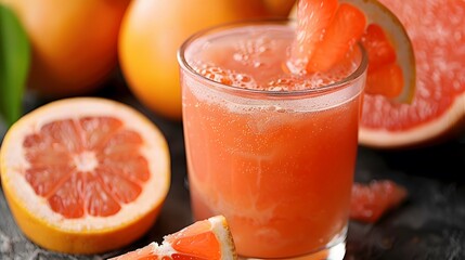Freshly squeezed grapefruit juice in a glass