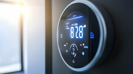 Digital Thermostat Display 3D Illustration