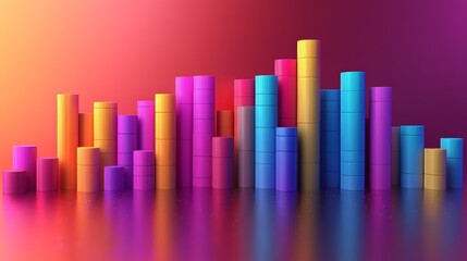 Colorful  3D Cylinders Abstract Background