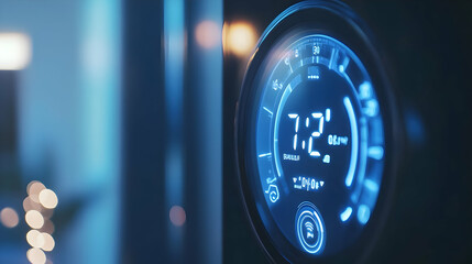 Digital Display with Blue Glowing Lights Illustration