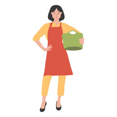 Person Cleaning Illustration with Simple Cartoon Design. Flat Vector Character