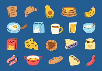 Breakfast Food Illustration Element Set 