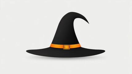 Transform your spooky attire with a stylish witch hat, featuring a sleek curved crown perfect for Halloween festivities. This illustration captures the essence of Halloween with a clean