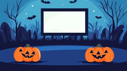 Enjoy a spooky outdoor movie night under the stars with cozy seating and a thrilling Halloween film.