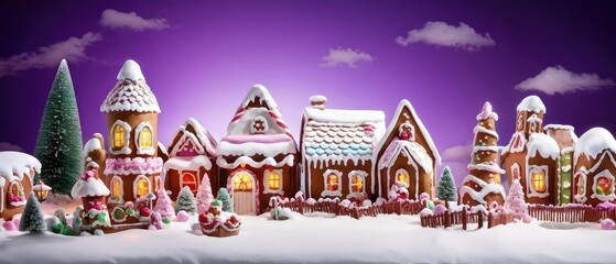 Obraz premium Gingerbread Village Christmas Scene