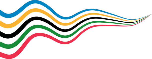 Paris Olympics games of the colors wavy stripes abstract illustration.