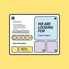 Job Hiring UI Frame with Flat Design