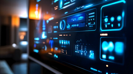 Obraz premium Futuristic Blue and White Digital Interface Illustration