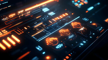 Abstract Digital Interface 3D Illustration
